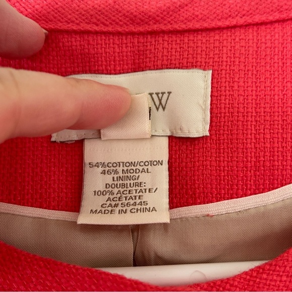 J. Crew Cotton Modal Blend Semi Cropped Jacket Sz 0 Coral Barbie Clueless preppy - Picture 5 of 9